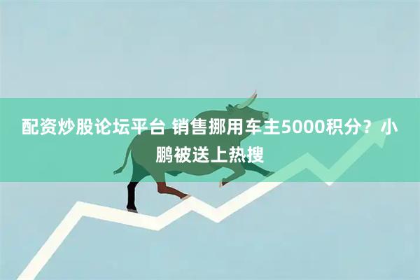 配资炒股论坛平台 销售挪用车主5000积分？小鹏被送上热搜